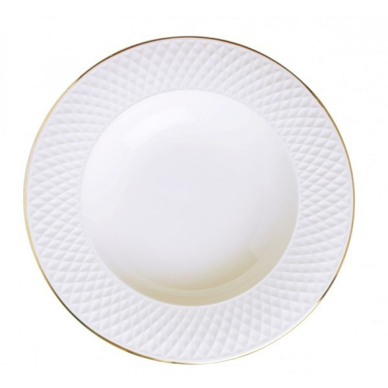 E CLAT GOLD SOUP  PLATE  23CM, Quality Ceramic