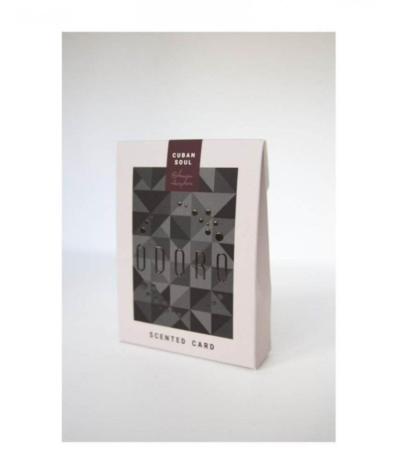 ODORO MOOD AROMATIZĒTĀ KARTĪTE CUBAN SOUL 9X12X2,5CM, черное , PAPĪRS, 0,028KG, Odoro