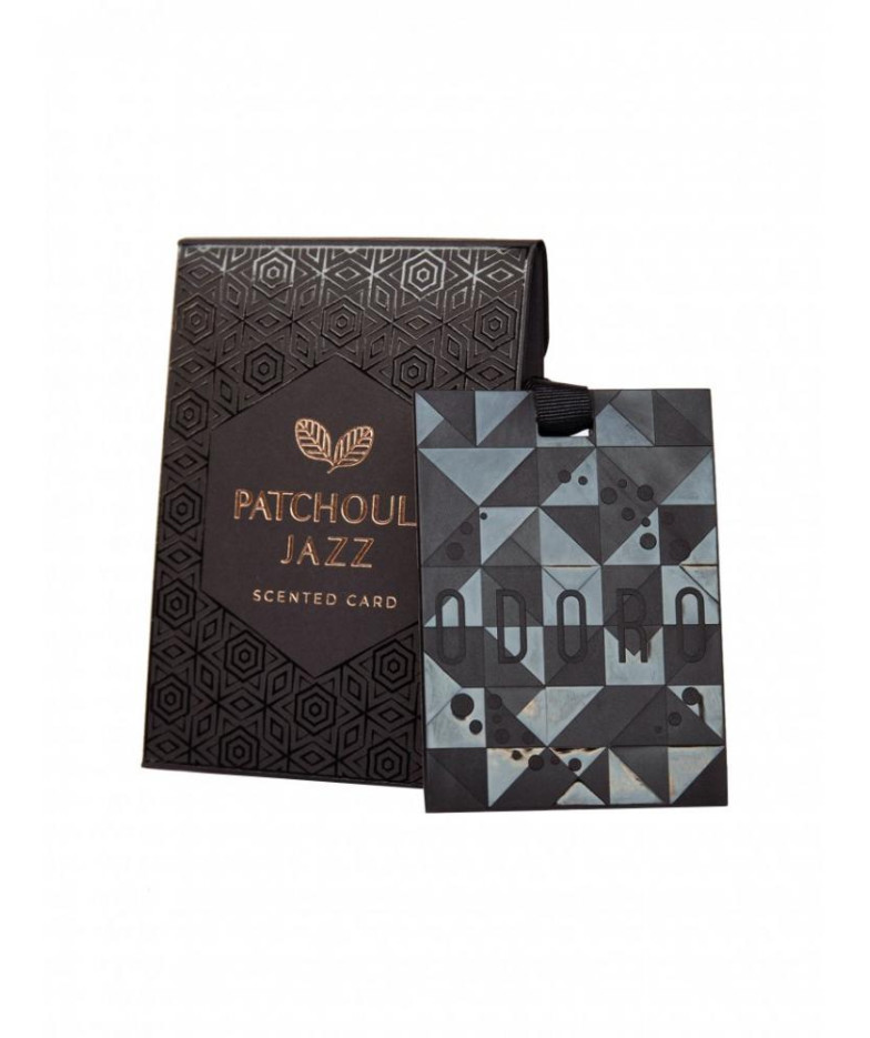 ODORO BRONZE AROMATIZĒTĀ KARTĪTE PATCHOULI JAZZ 9X12X2,5CM, черное , PAPĪRS, 0,028KG, Odoro