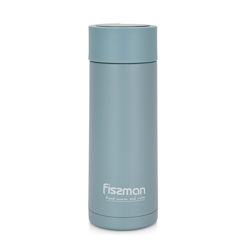 Double wall vacuum flask 390 ml green (stainless steel), art. 9867