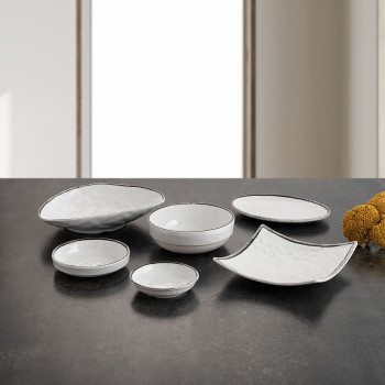 Plakans trauks Quid Select Filo Balts Melns Plastmasa Trijstūra motīvi 26 x 21 x 5,9 cm (9 gb.)