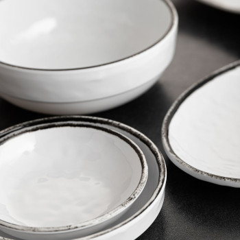 Plakans trauks Quid Select Filo Balts Melns Plastmasa Kvadrāta 19 x 19 x 4,5 cm (12 gb.)