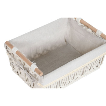 Veļas grozs Home ESPRIT Balts Dabisks Metāls Shabby Chic 42 x 32 x 51 cm 5 Daudzums,,,