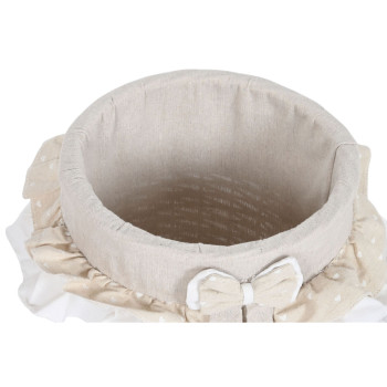 Veļas grozs Home ESPRIT Balts Bēšs pīts Shabby Chic 45 x 45 x 68 cm 4 Daudzums,,,