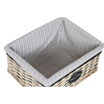 Veļas grozs Home ESPRIT Balts Brūns Melns Pelēks Dabisks pīts Shabby Chic 47 x 35 x 55 cm 5 Daudzums,,,