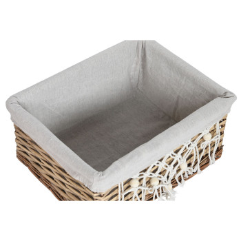 Veļas grozs Home ESPRIT Balts Dabisks pīts Shabby Chic 47 x 35 x 55 cm 5 Daudzums,,,