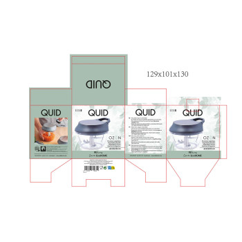 Manual mini chopper with pull cord Quid Ozon Steel Metal 13,5 x 12 x 10 cm