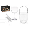 Ice Bucket Vivalto 11444 Transparent Metal Crystal 14,5 x 12 x 12,5 cm 4x (10,5 x 20 cm) Wine glasses (2 Units)