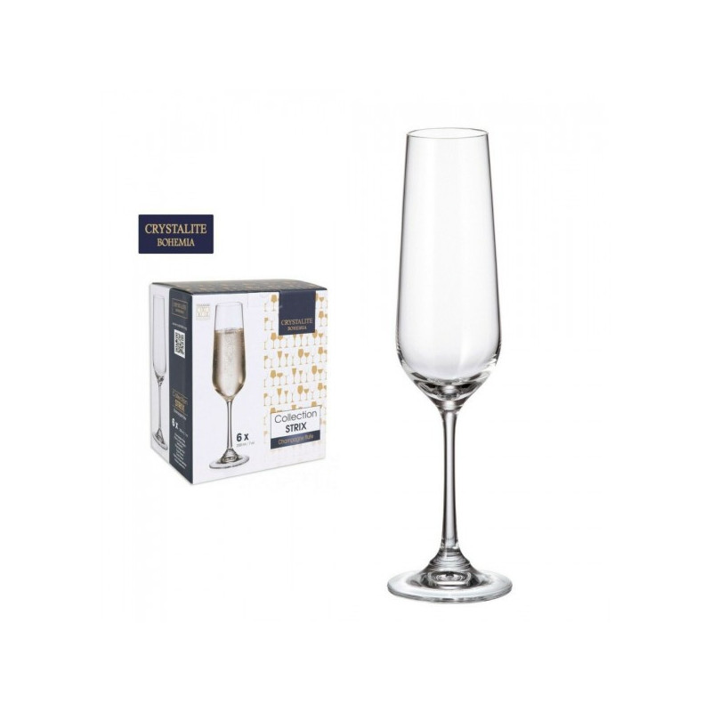 Šampanieša glāzes 200ml 6vnt STRIX Bohemia