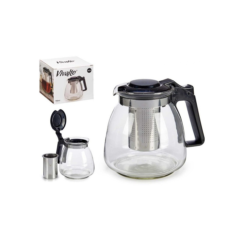 Arbatinukas stikl. 0.9L su met. sieteliu