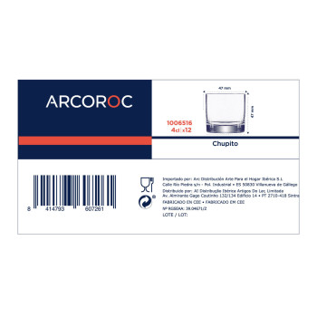 Taurelių rinkinys Arcoroc Chupito Skaidrus stiklas 40 ml (12 vnt.)
