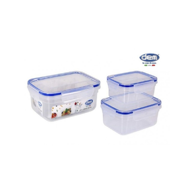 Dėžutės maistui plast. hermetinės 0.4/0.8/1.4L DEM