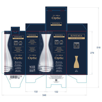Vyno Grafinas Bohemia Crystal Optic Skaidrus stiklas 1,2 L