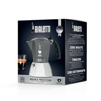 Itališkas Kavinukas Bialetti Brikka Sidabras Aliuminis
