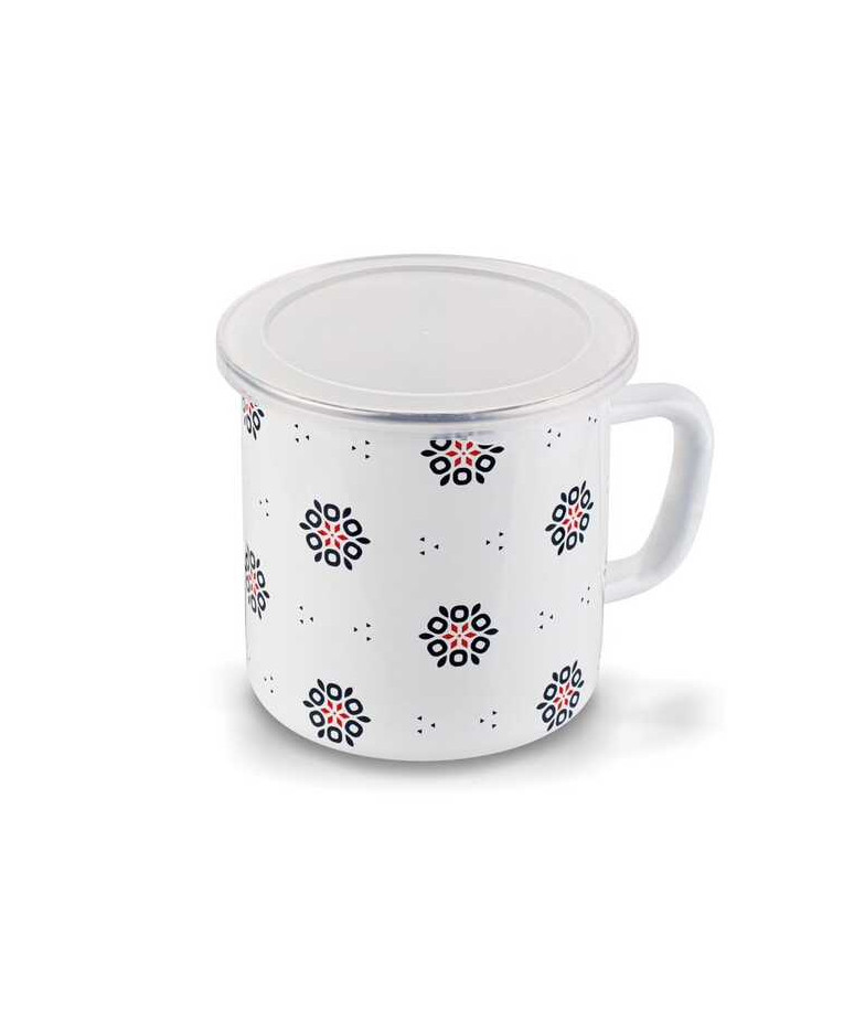 Puodukas emaljētsjēts su ptmasasmasas. крышкаteliu 900ml 12cm s/p