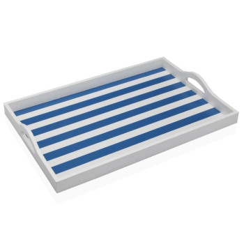 Padėklas Versa Mėlyna Medžio MDF 30 x 5 x 45 cm Dryžiai