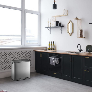 Rūšiavimo šiukšlių dėžė Kitchen Move Nerūdijantis plienas (30 L x 2),,,