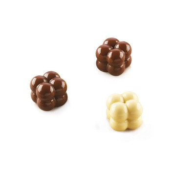 Silicone mould for chocolate 22x22 h-20mm 15x8ml CHOCO GAME