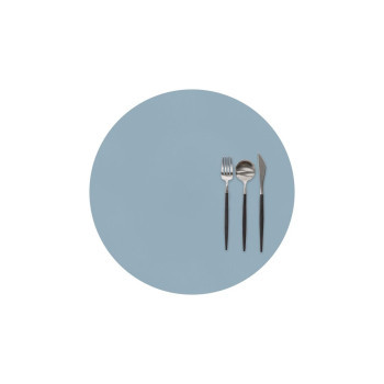 Placemat round TOGO - Leather look imitation - 38cm, stone blue