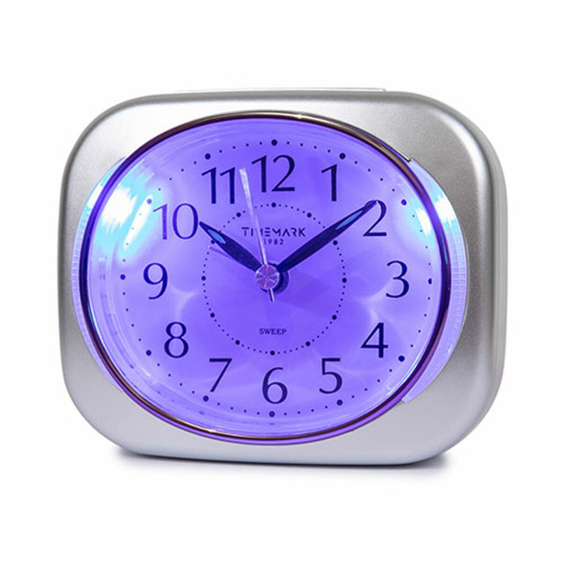 Analogue Alarm Clock Timemark 10 x 8,5 x 4 cm Silver Classic,,,