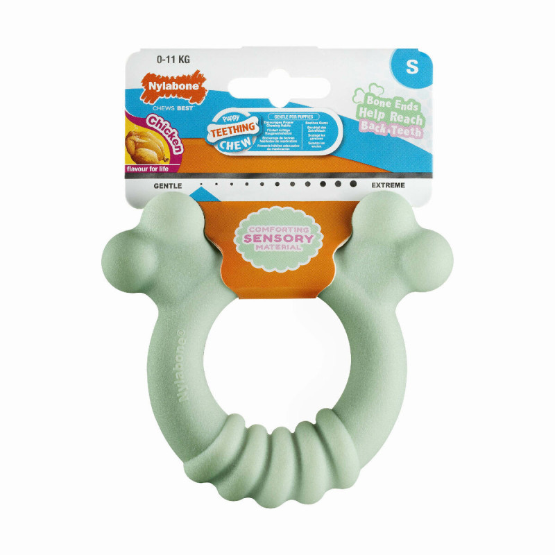 Прорезыватель для зубов для собак Nylabone SENSORY TACTILE RING Зеленый Арахисовое масло Курица S