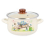 Puodas emaljētsjēts 16cm 1.8L su из стекла.крышка. GARDEN