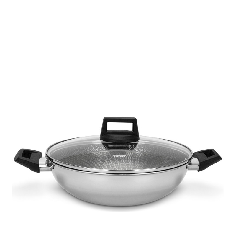 Wok panna IRON CHEF 28x8,5cm / 3,54l (nerūsējošais tērauds ar nepiedegošu pārklājumu)