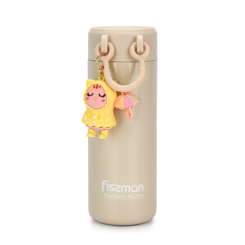 Double wall vacuum flask 380 ml beige (stainless steel), art. 9861