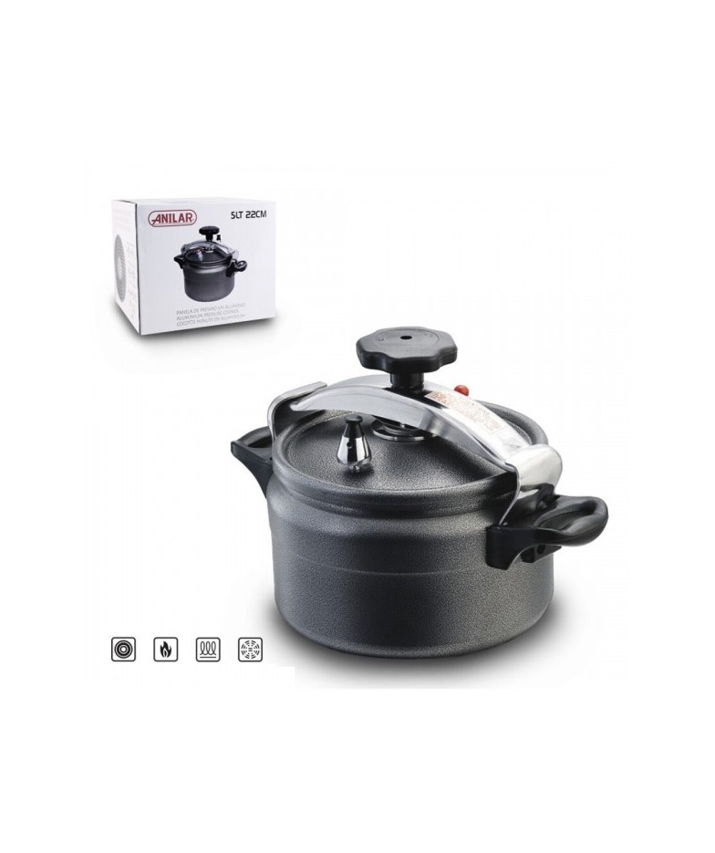 Greitpuodis алюминий. 5L 22cm traukskc. ANILAR BLACK