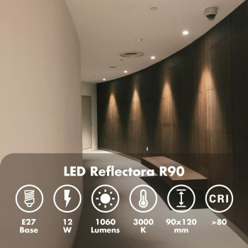 LED Spuldze Silver Electronics 999007 R90 E27 Pelēks 12 W 3000K,,,