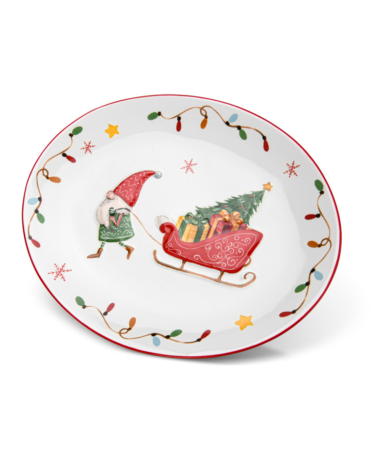 Oval plate 31х25 cm (dolomite)