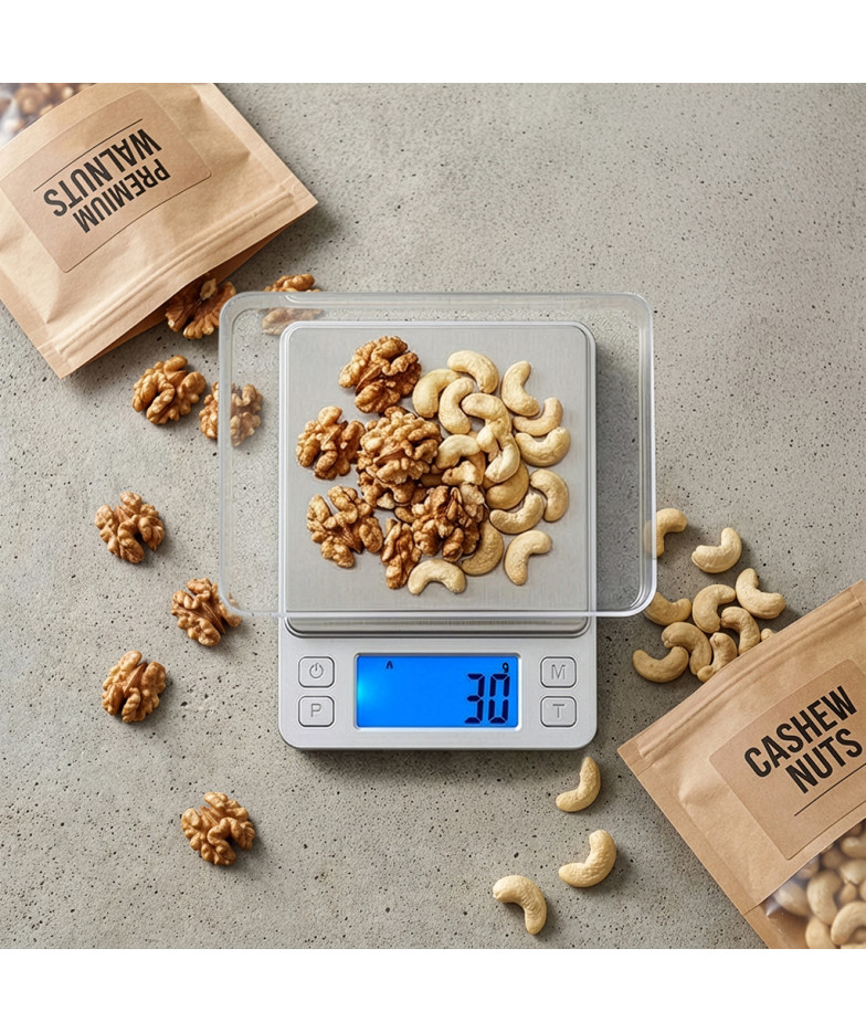 Digital kitchen scale 14×10.5×1.7 cm with two additional trays, art. 10321