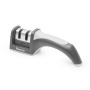 Knife sharpener 19x5x6 cm for two-step sharpening, color GREY (tungsten carbide and ceramic wheels)