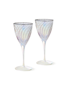 Set of white wine glasses,...