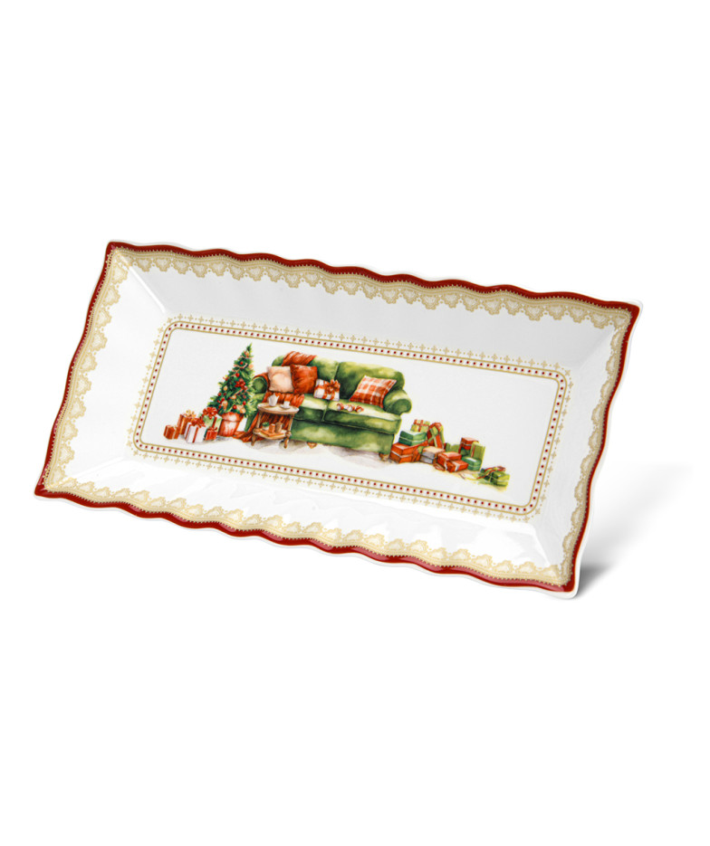 Rectangular plate CHRISTMAS EVE 28x12.5 cm (new bone china), art. 16035