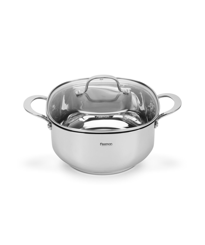Stockpot EXCLUSIVE PRO 24x12 cm / 5.3 LTR with glass lid (stainless steel)