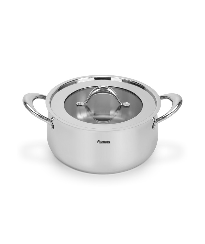 Saute pan ABSOLUTE PRO 26x7,5 cm / 3.9 LTR with glass lid (stainless steel)