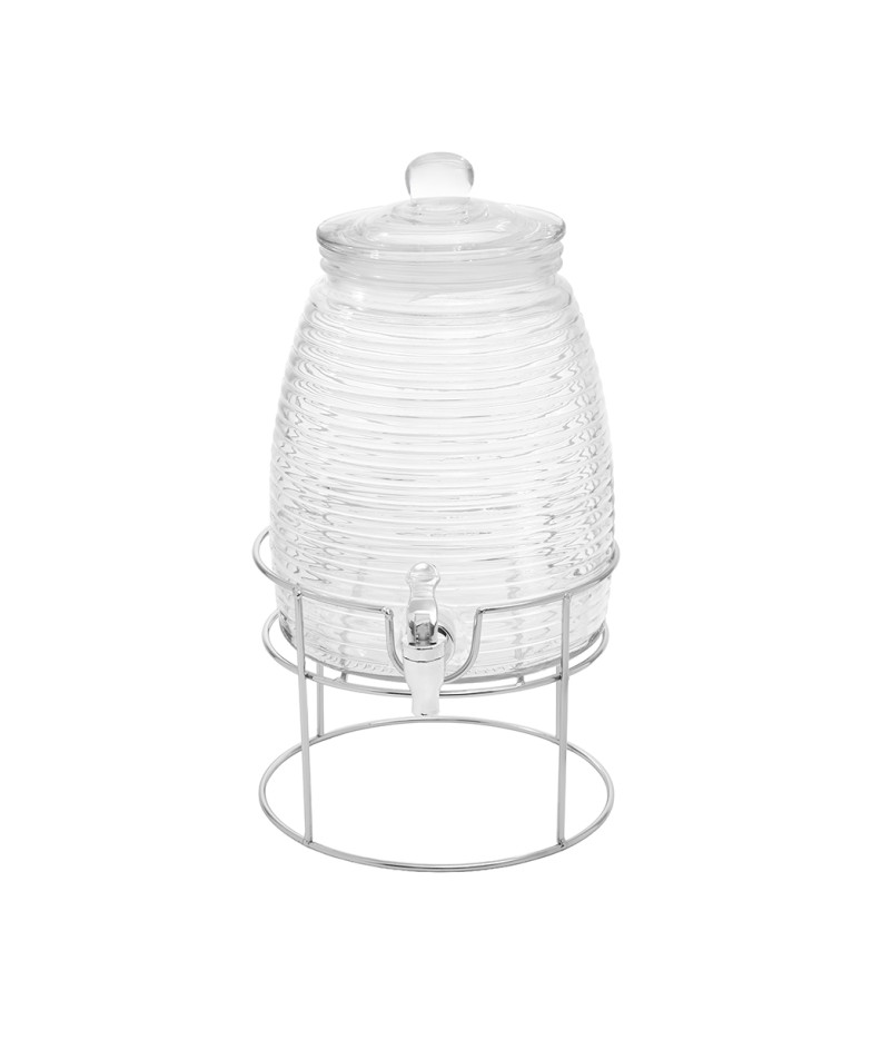 Dzērienu trauks ar dozatoru 5L ar statīvu (stikls)