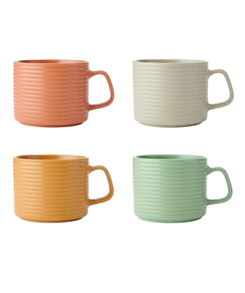 IDILICA KRŪŽU НАБОР . 400ML 4ШТ. , SINEPJU DZELTENA/TERAKOTA/ZAĻA/BĒŠA, KERAMIKA, Kitchen Craft