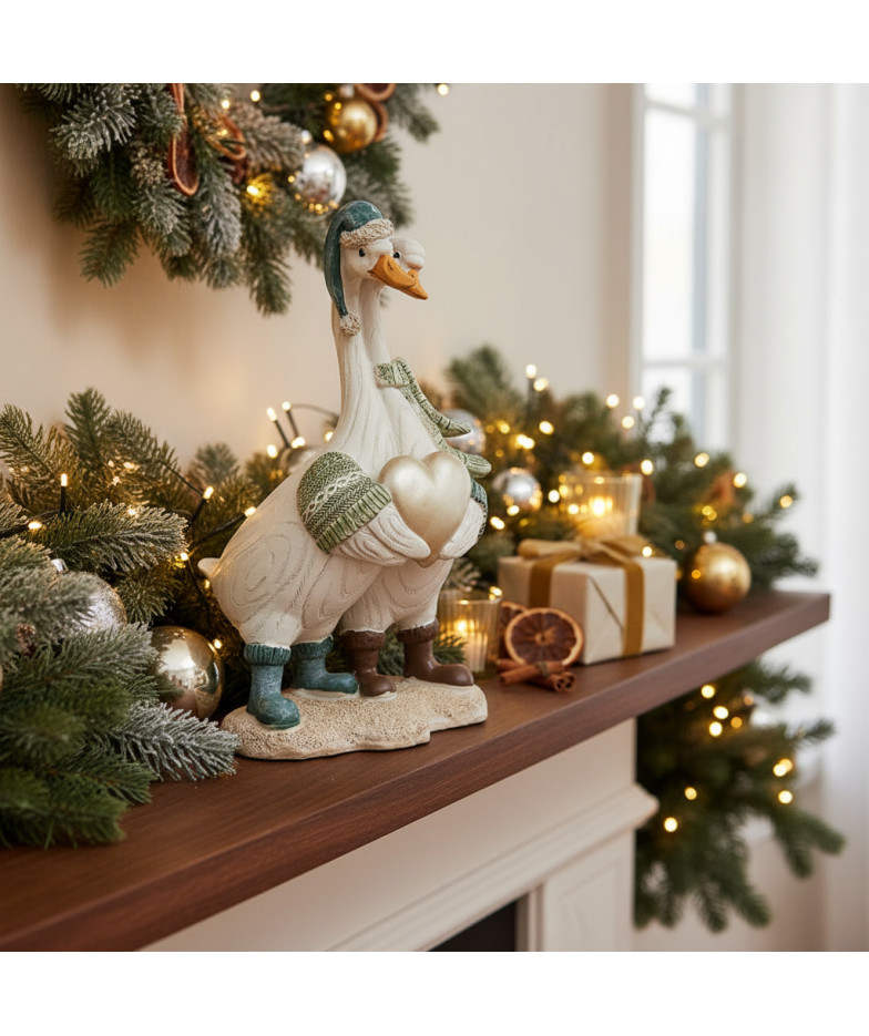 Статуэтка "Гусиная пара" 11х9,5х19 см (полирезин)