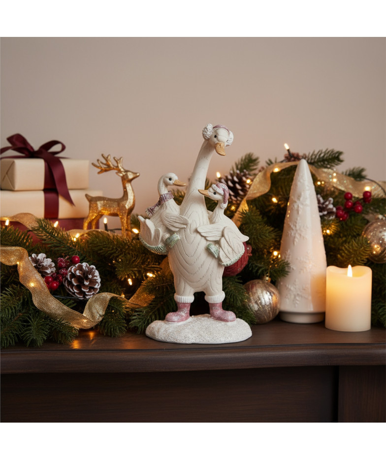 Figurine "Goose with goslings" 9.5х8х18 cm (polyresin)