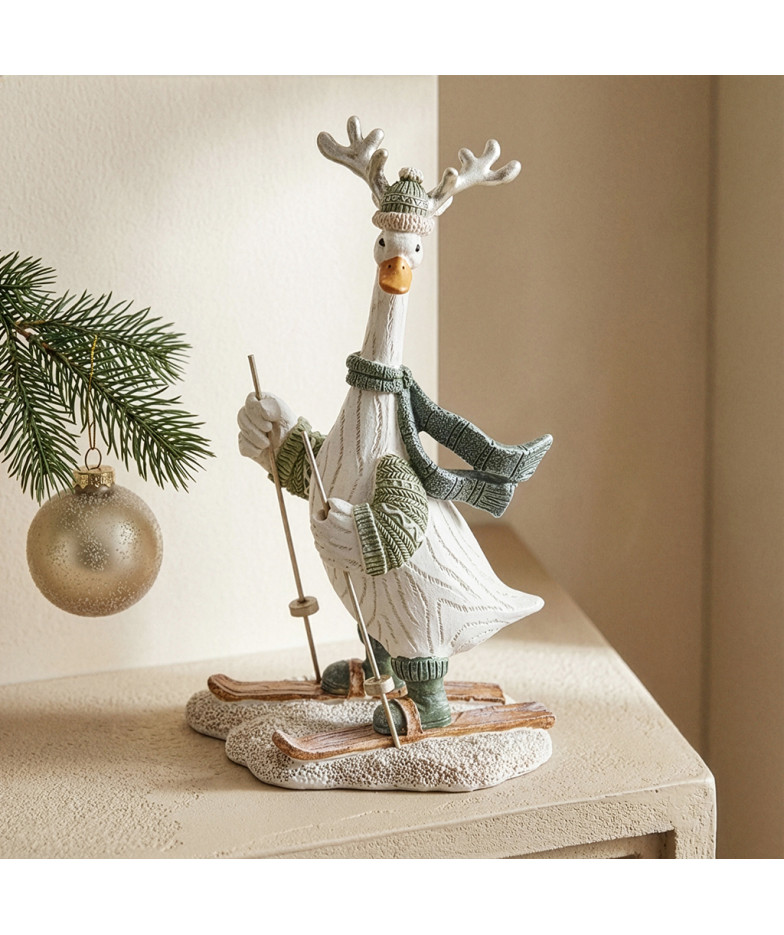 Figurine "Goose on skis" 10х6х16.5 cm (polyresin)