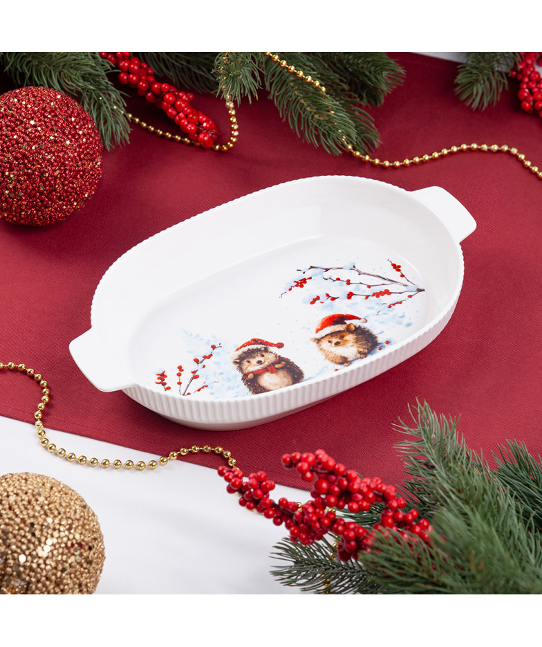 Ovāla cepamā forma HEDGEHOG 30x5 cm (porcelāns)