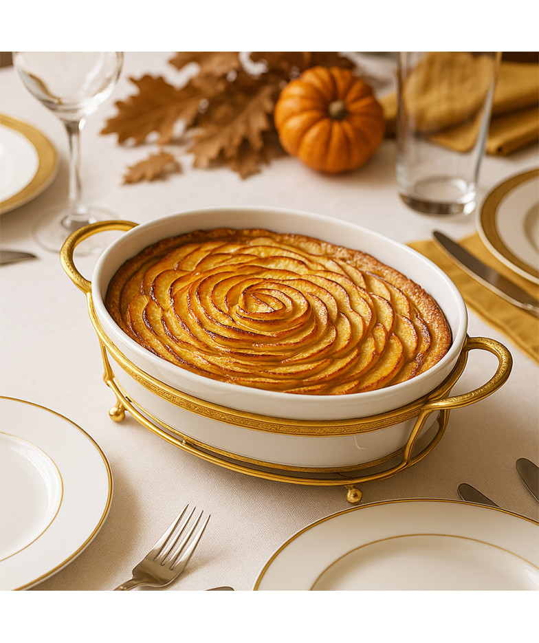 Servēšanas trauks uz metāla statīva 36,2x23,2x7,3 cm (porcelāns)