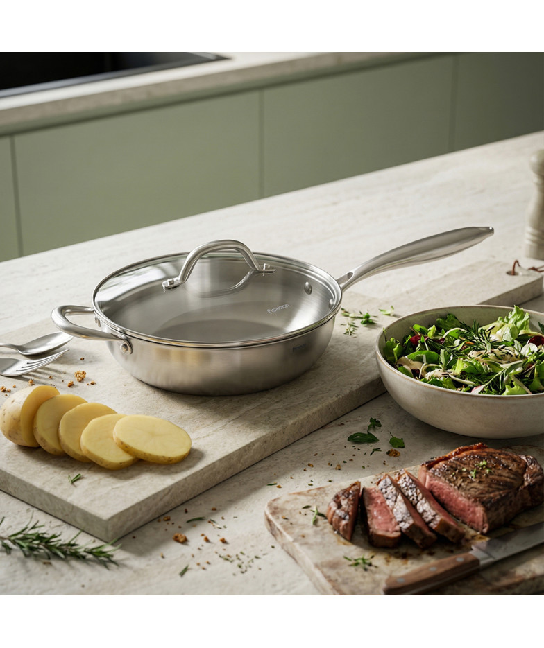 Dziļā panna AETERNUM 24x7 cm ar stikla vāku (ner. tēr.)