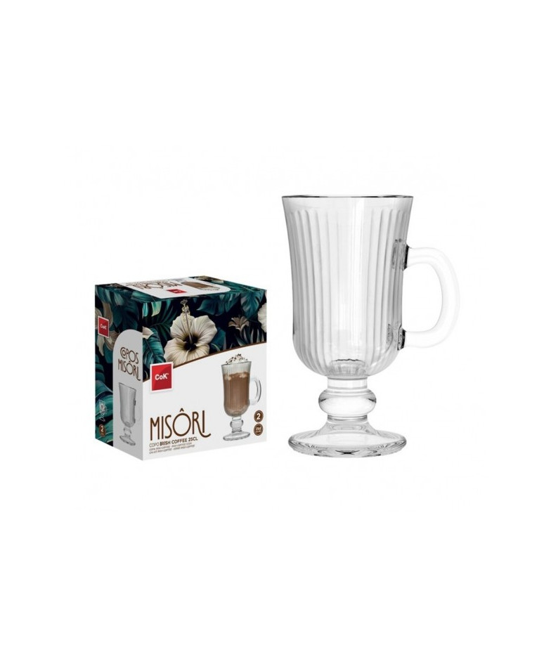 Puodukai stikla. 250ml 2vnt airiškai kavai MISORI