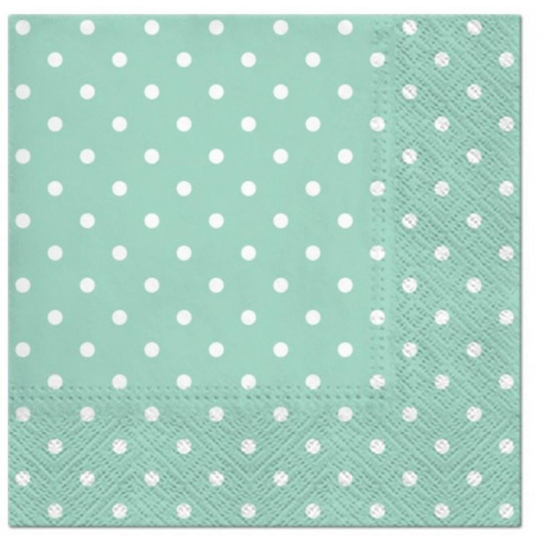 NAPKINS  33X33CM DOTS MINT, Paw Decor Collection
