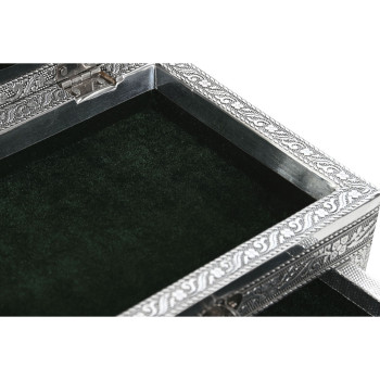 Dėžutė Home ESPRIT Žalia Sidabras Medžio Aliuminis 17,5 x 12,5 x 8,5 cm,,,