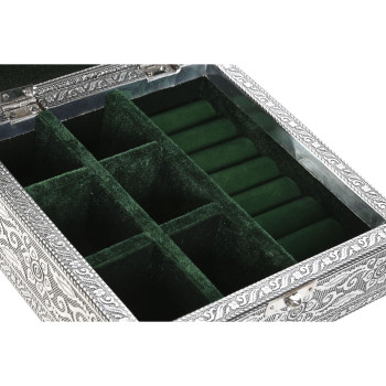 Dėžutė Home ESPRIT Žalia Sidabras Medžio Aliuminis 18 x 18 x 6 cm,,,