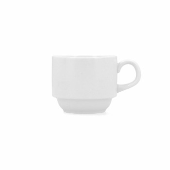 Set Šalica za Kavu Bidasoa Glacial Valge Keraamiline 180 ml Kohv (6 Ühikut)